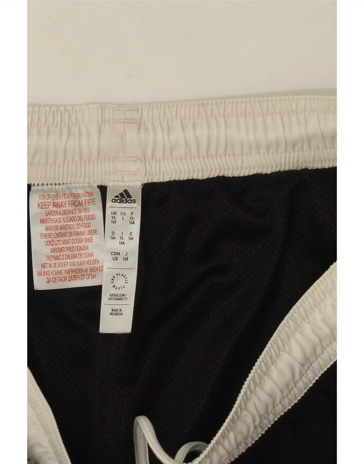Pantaloncini sportivi Adidas da ragazzo 13-14 anni in poliestere color block nero