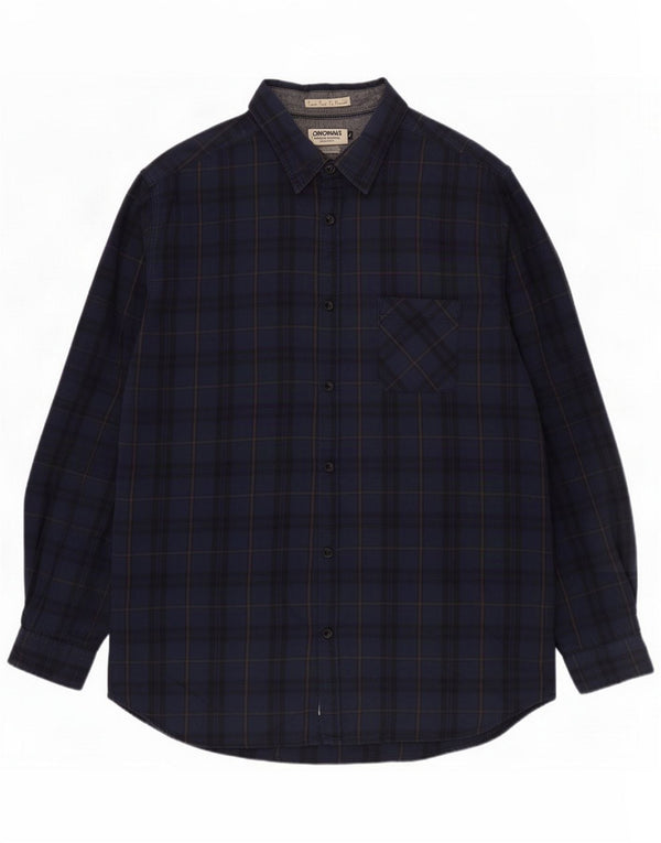 Jack & Jones Camicia in flanella da uomo XL Cotone a quadri blu navy