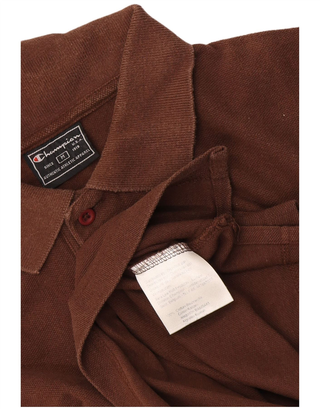 Polo da uomo Champion in cotone marrone medio