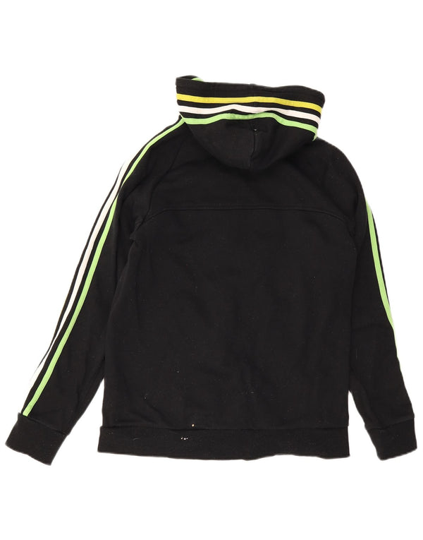 Felpa con cappuccio e zip Adidas da bambino 13-14 anni in cotone nero