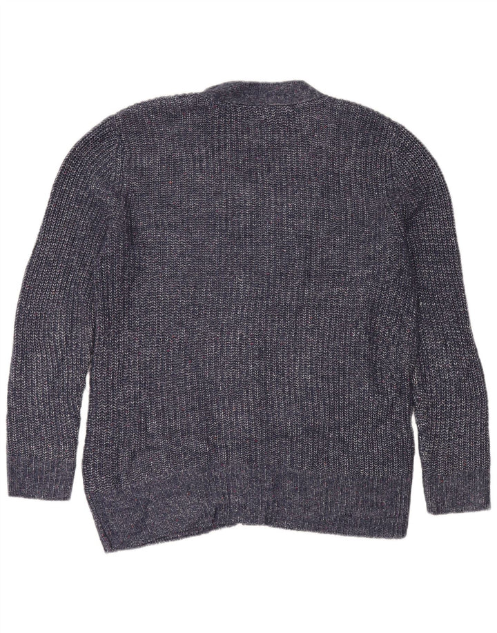 Maglione cardigan da donna Marks & Spencer UK 14 medio blu navy screziato