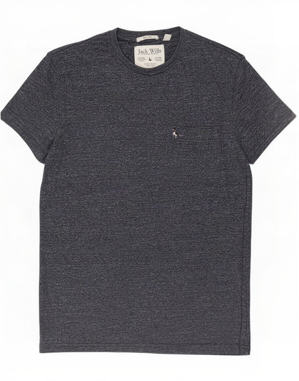 T-shirt da uomo Jack Wills Top XS in cotone screziato blu navy