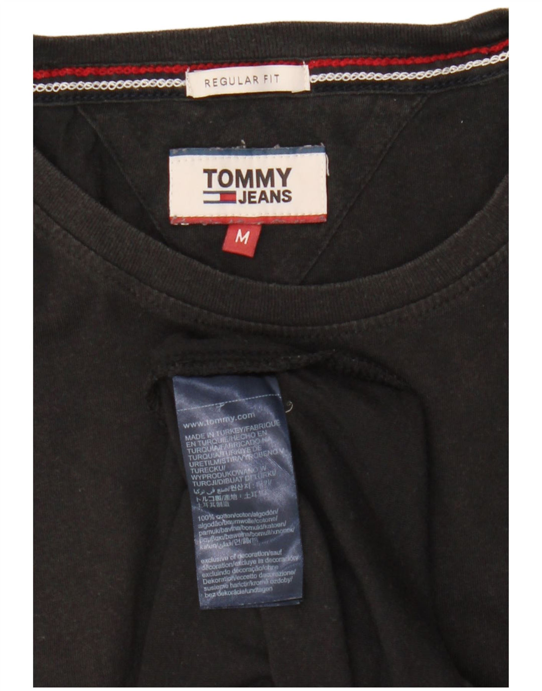 T-shirt da uomo vestibilità regolare Tommy Hilfiger Top in cotone nero medio
