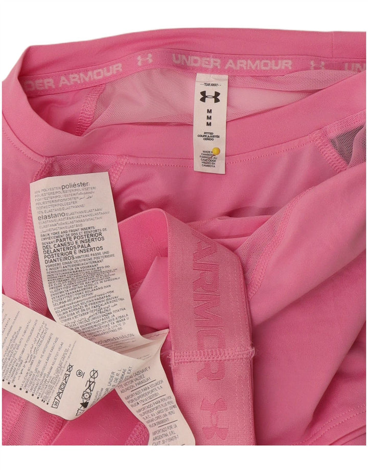 T-shirt grafica corta da donna Under Armour UK 12 poliestere rosa medio