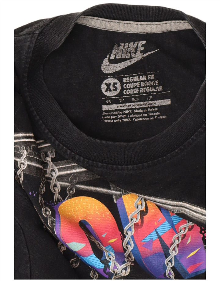 T-shirt grafica da donna con vestibilità regolare NIKE UK 6 XS nera