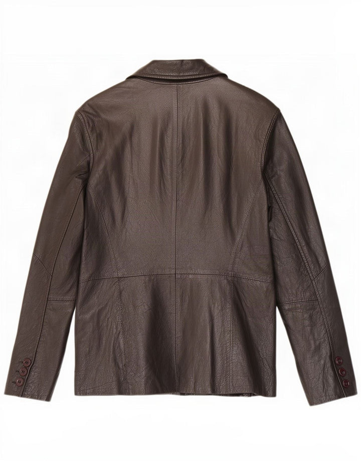 Giacca Blazer in Pelle da Donna a 3 Bottoni Conbipel IT 44 Media Nera