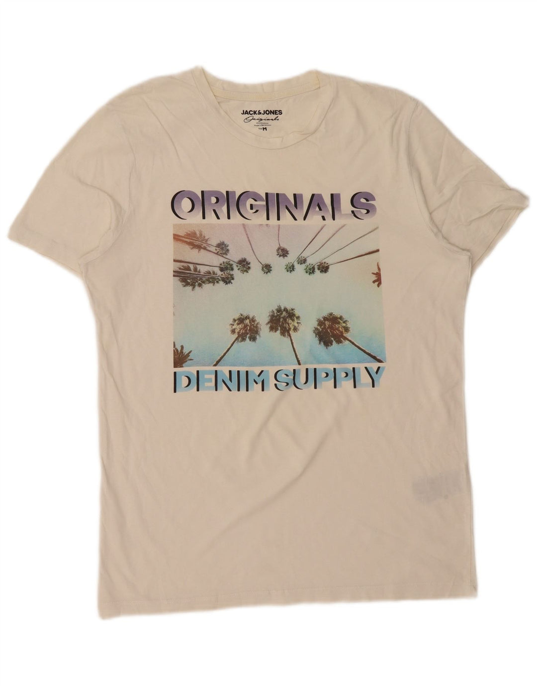 JACK & JONES T-shirt con grafica originale da uomo in cotone bianco medio