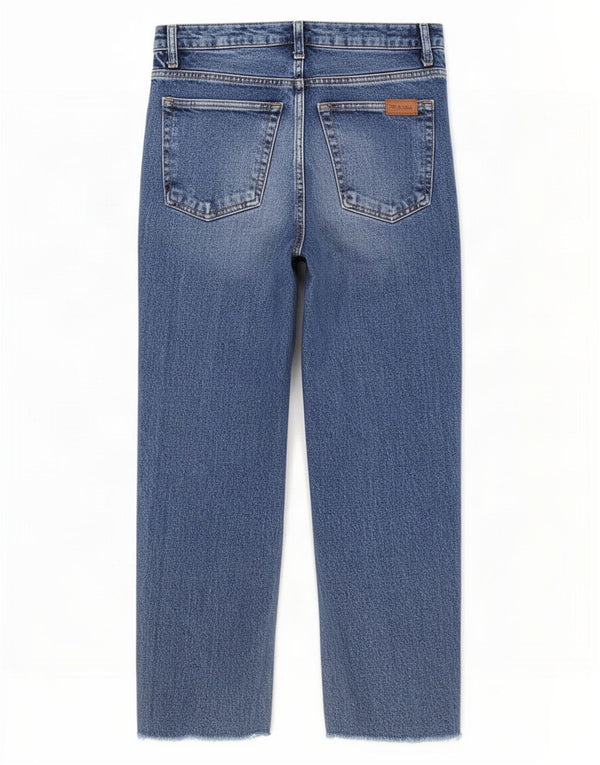 Jeans corti dritti da donna Topshop W28 L24 cotone blu
