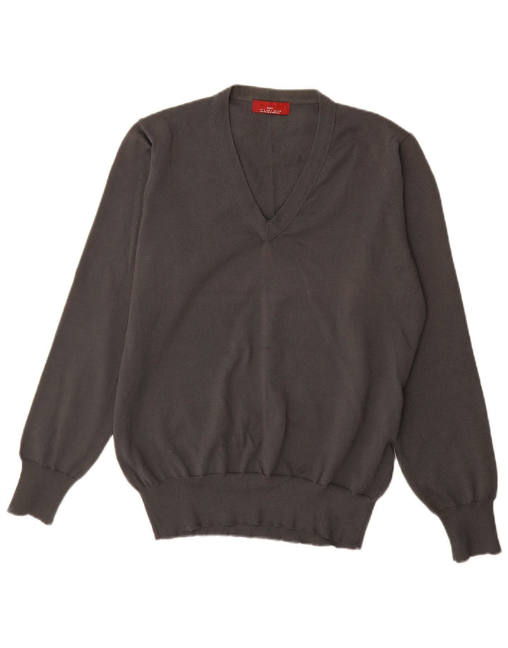 Maglione Zara da uomo con scollo a V grande grigio