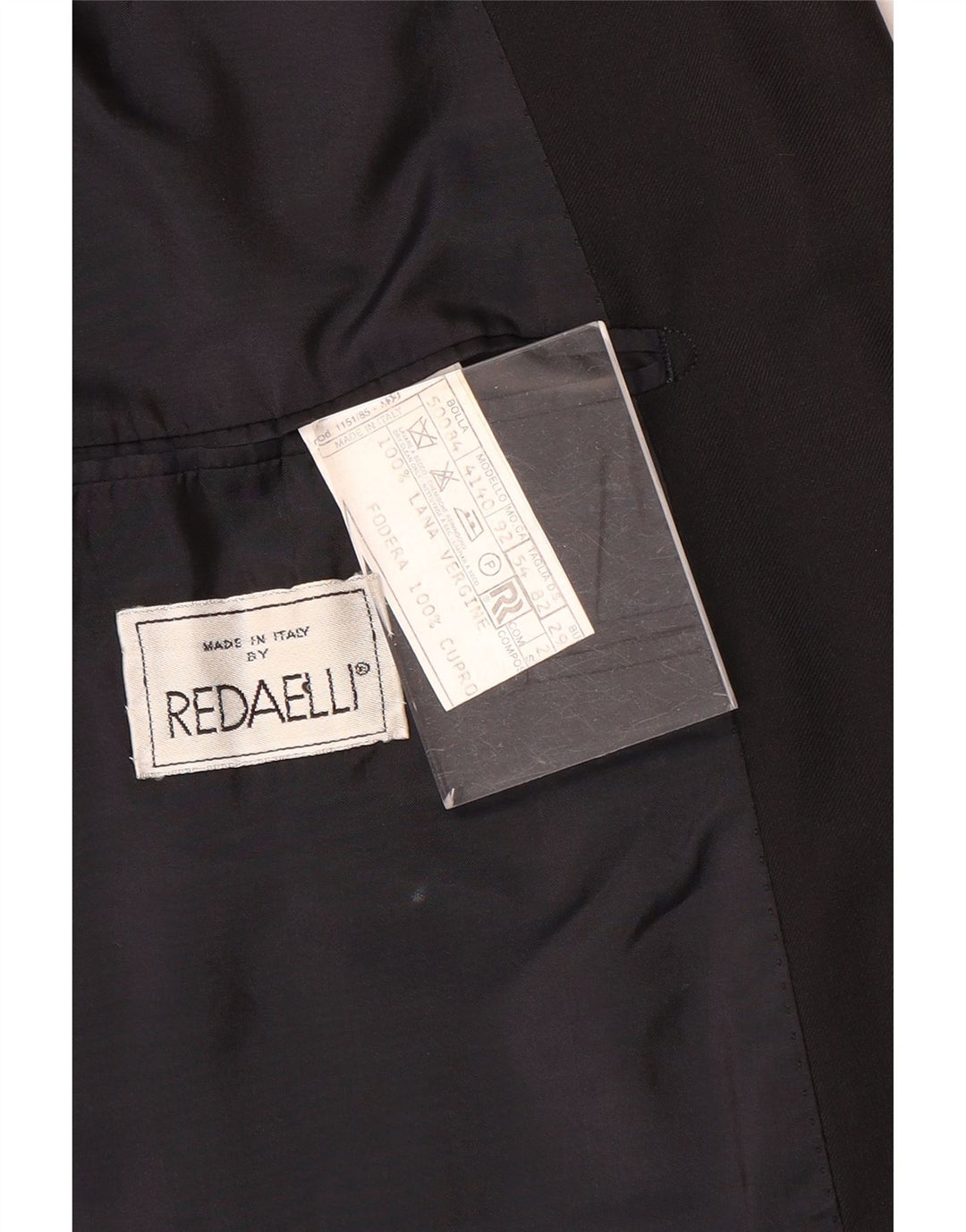 Giacca Blazer Doppiopetto Uomo Redaelli IT 54 2XL Lana Nera
