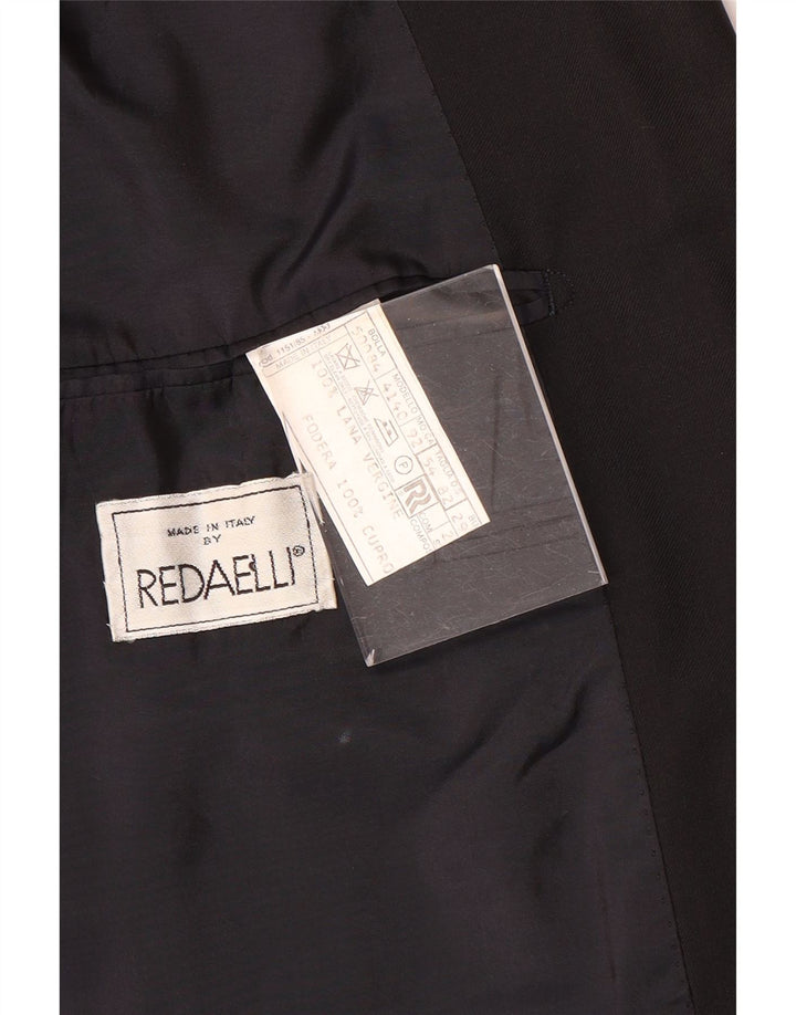 Giacca Blazer Doppiopetto Uomo Redaelli IT 54 2XL Lana Nera