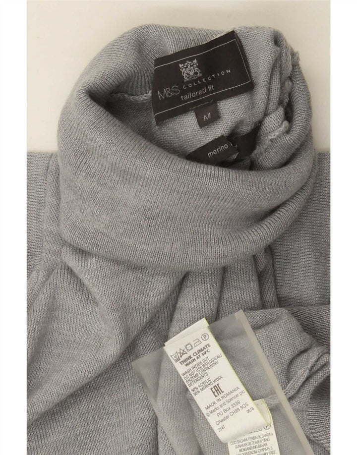 Maglione maglione a collo alto da donna Marks & Spencer UK 14 Grigio medio