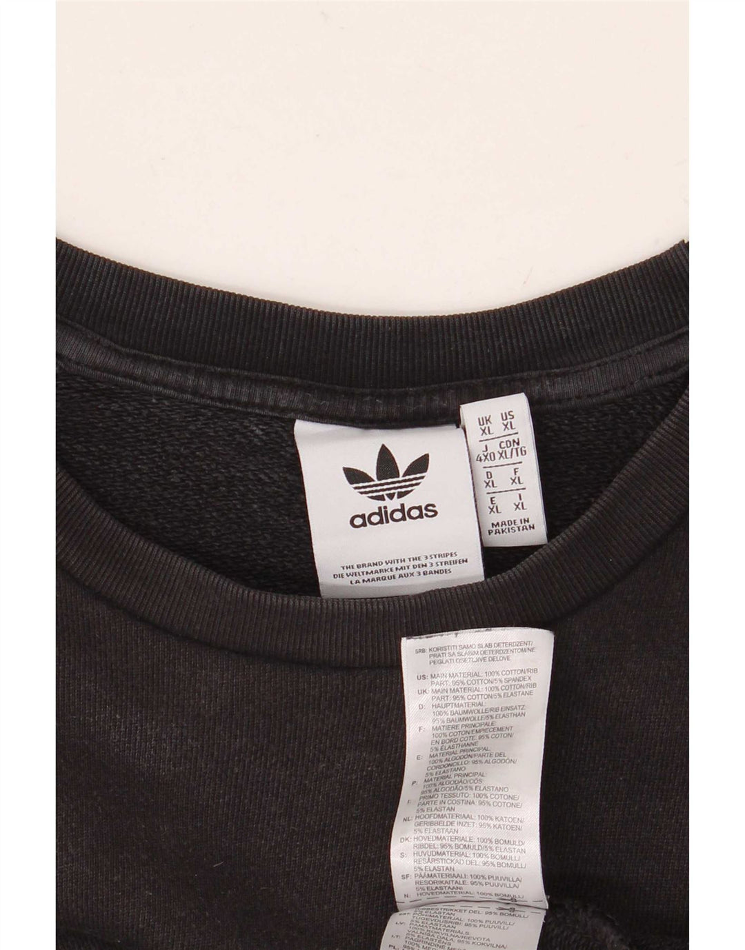 Felpa da uomo Adidas Jumper XL in cotone nero
