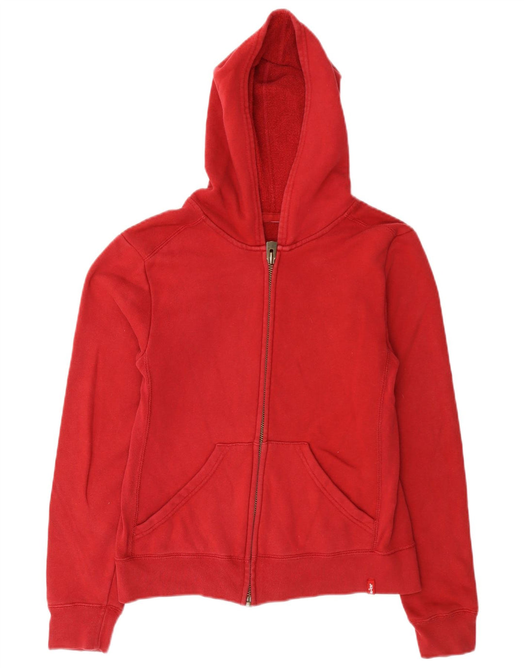 Maglione con cappuccio e zip corta da donna Levi's UK 10 piccolo rosso
