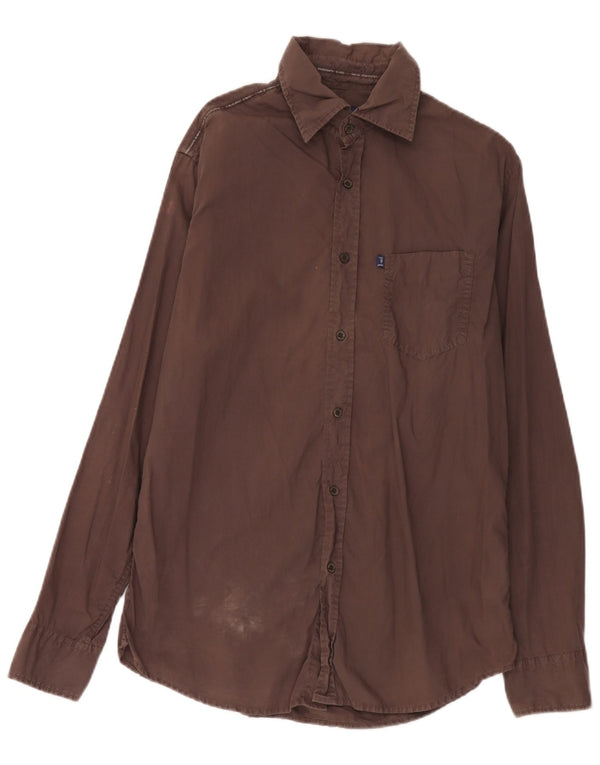 Camicia Uomo Trussardi Jeans Large Marrone Cotone
