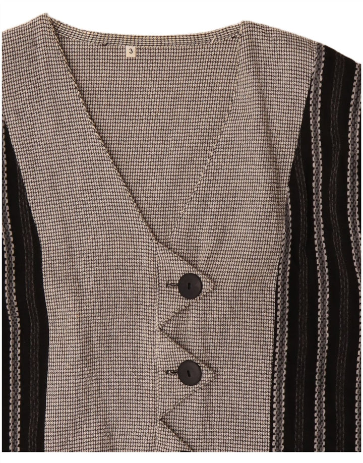 Giacca blazer oversize da donna vintage UK 16 grande blocco di colore grigio