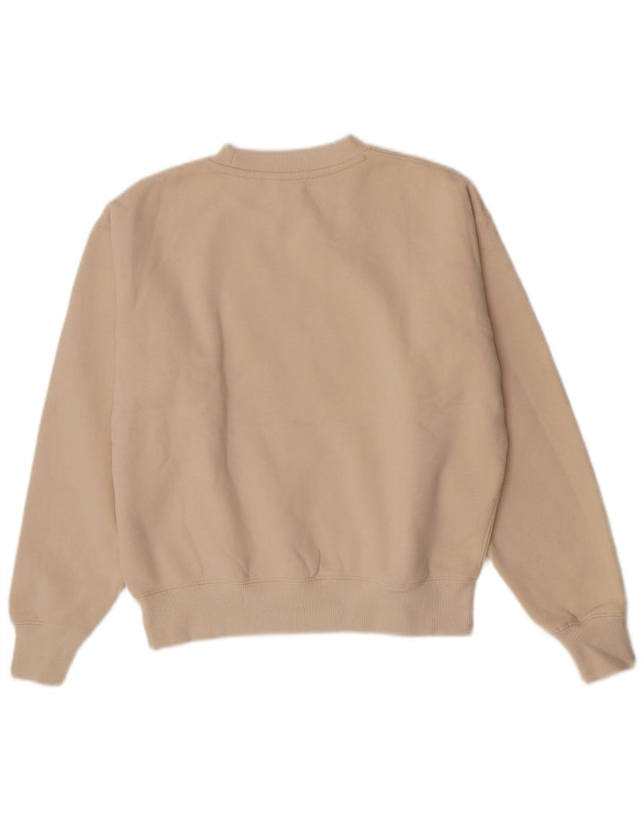 Felpa oversize da donna Superdry, maglione UK 8 Small, cotone beige
