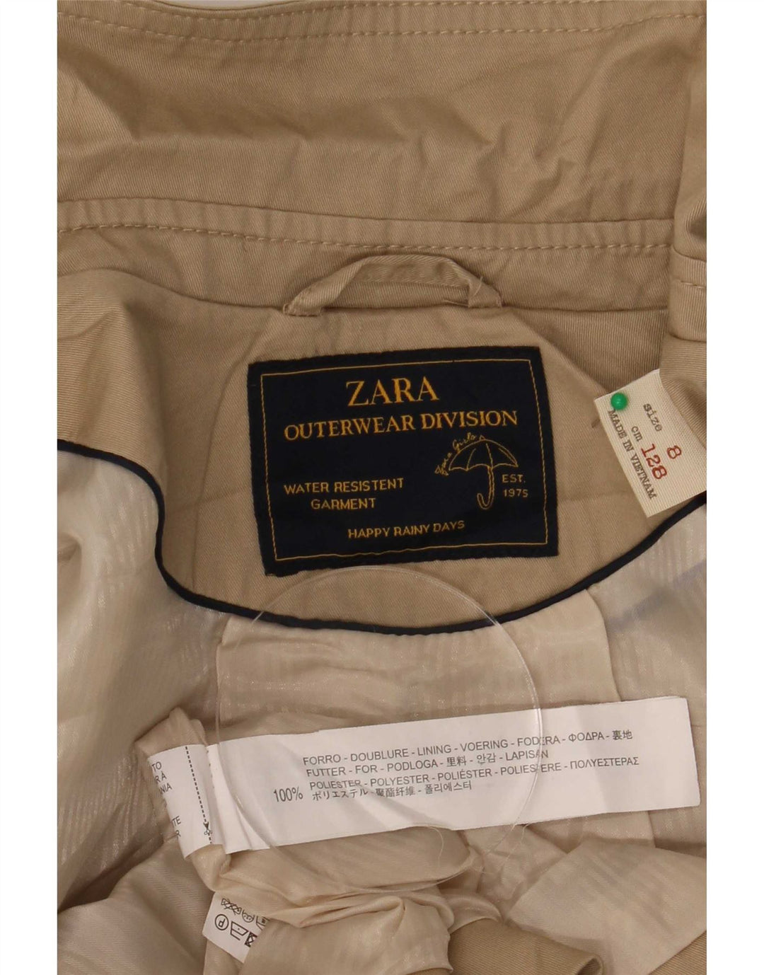 Impermeabile doppiopetto Zara per bambina 7-8 anni Poliestere beige