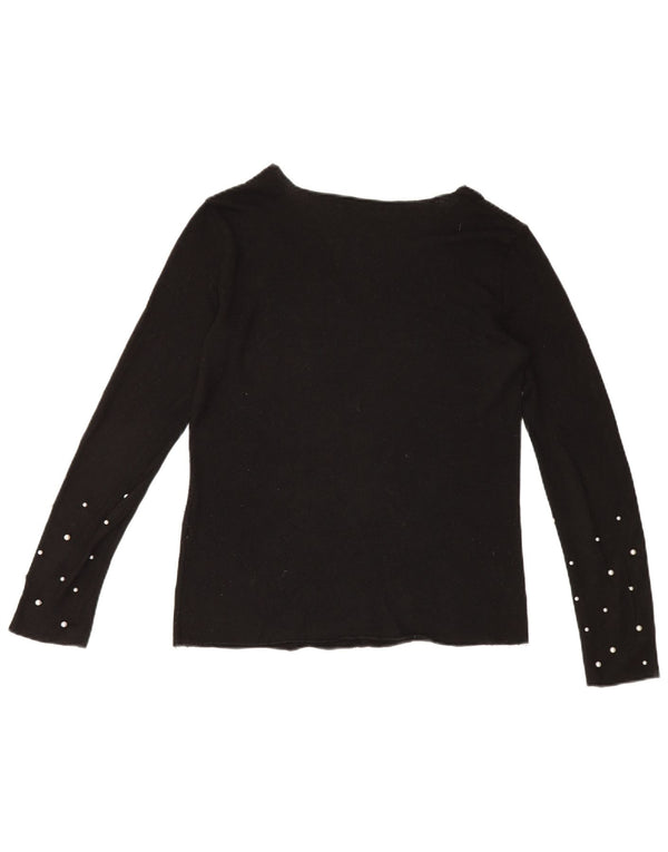 Top Zara da donna a maniche lunghe UK 14 medio nero