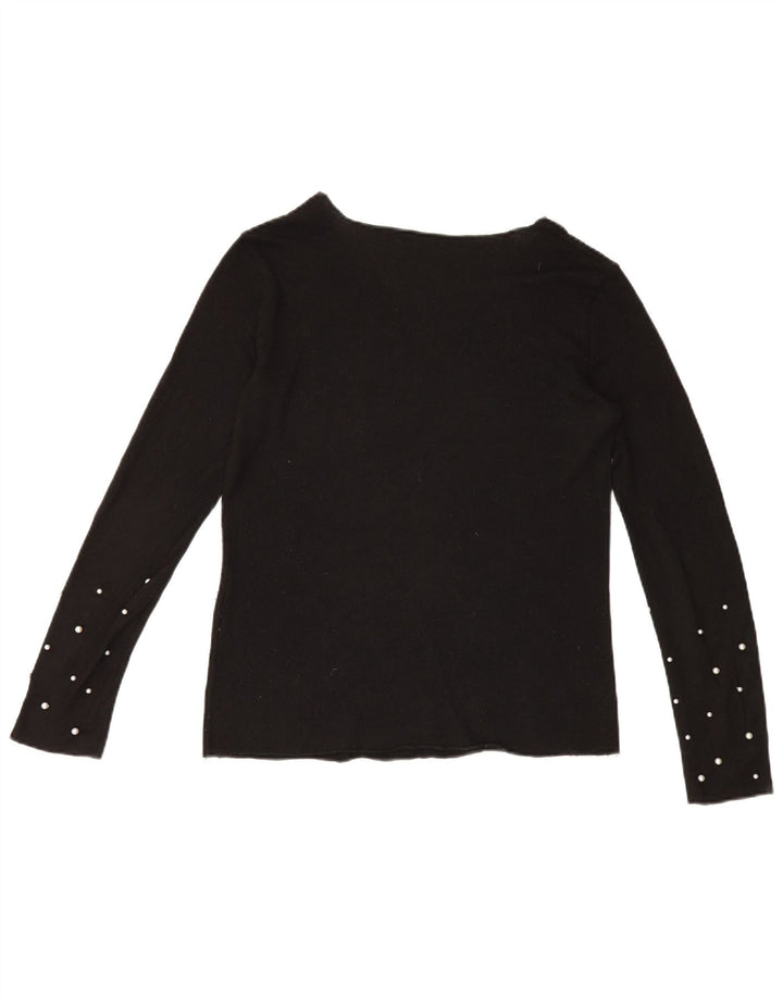 Top Zara da donna a maniche lunghe UK 14 medio nero