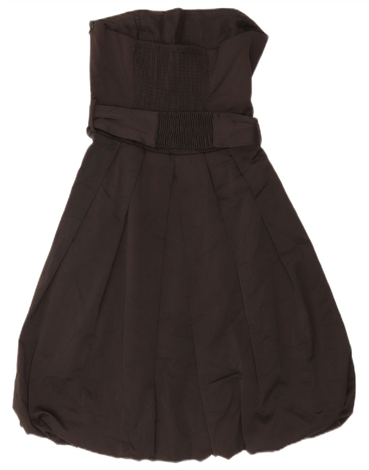 Abito a palloncino senza spalline da donna Zara UK 10 piccolo poliestere nero