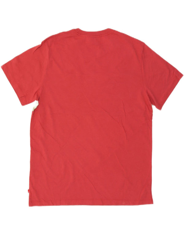 LEVI'S Mens Graphic T-Shirt Top Large Red Colourblock