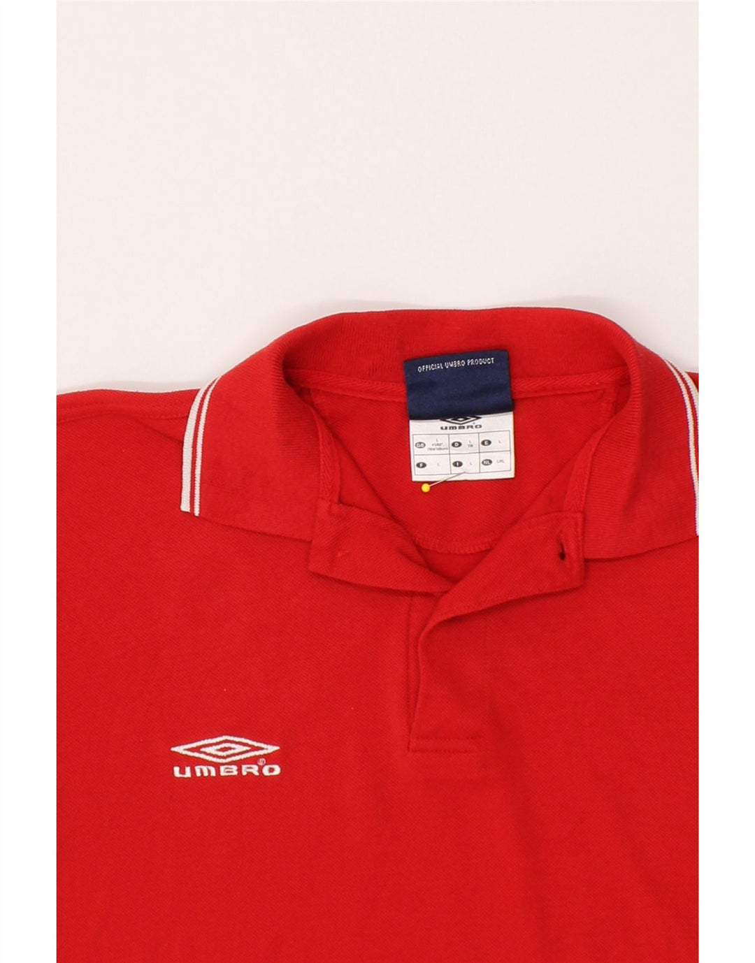 UMBRO Mens Polo Shirt UK 41/43 Large Red Cotton Vintage Umbro and Second-Hand Umbro from Messina Hembry 
