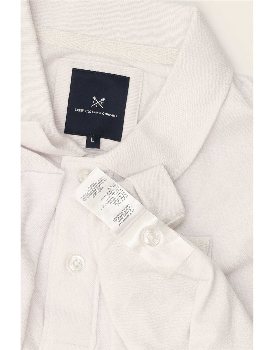 Crew Clothing Polo da uomo grande in cotone bianco