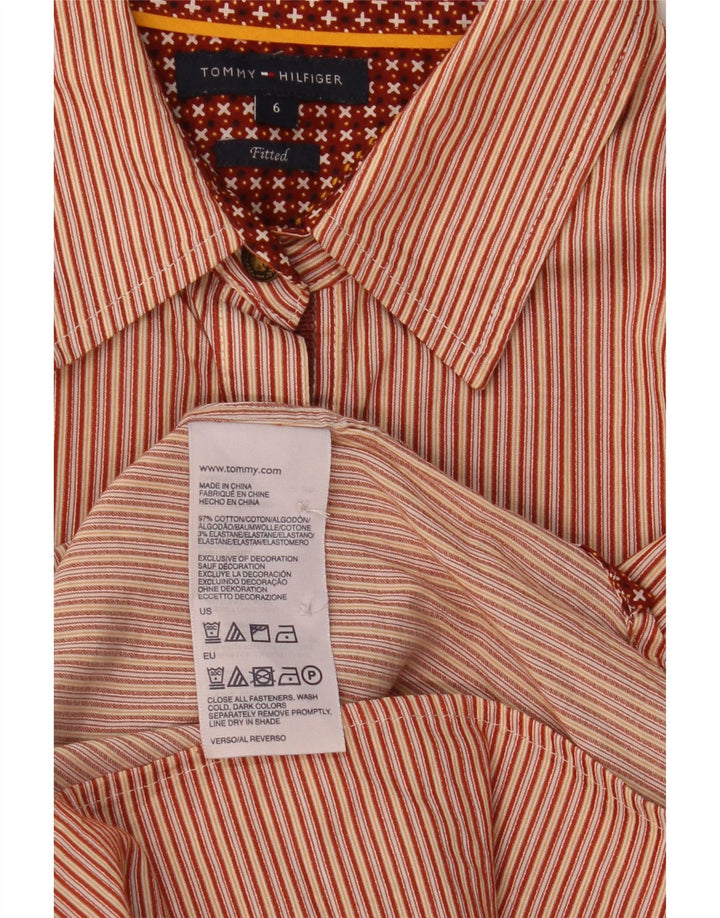 Camicia da donna Tommy Hilfiger US 6 cotone a righe rosse medie