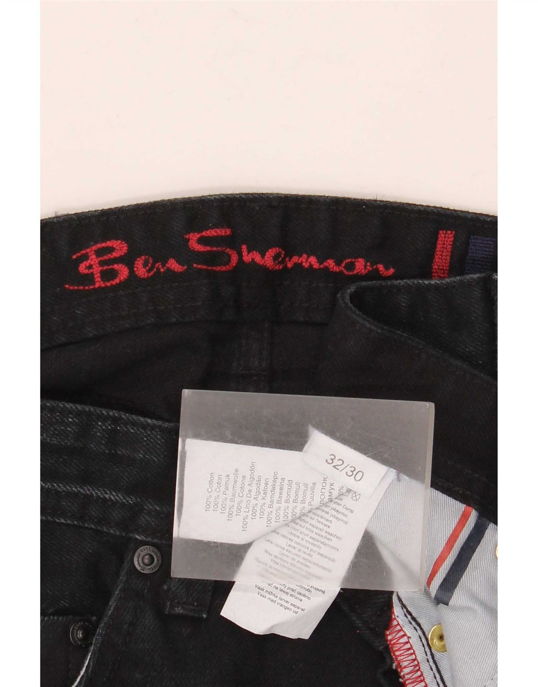 Jeans bootcut da uomo Ben Sherman W32 L30 cotone blu navy
