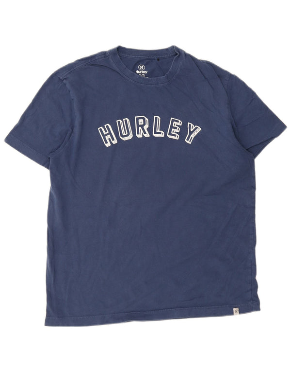 T-shirt grafica da uomo Hurley Top in cotone blu navy medio