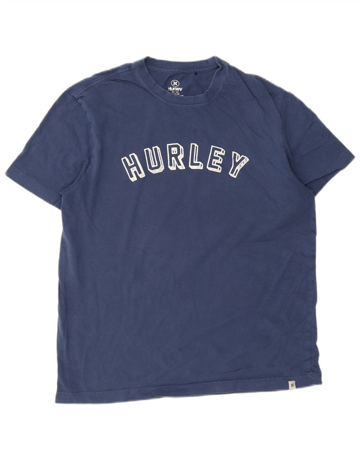 T-shirt grafica da uomo Hurley Top in cotone blu navy medio