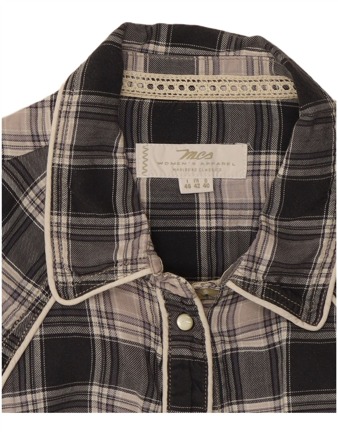 Camicia da donna Marlboro Classics IT 46 Large Black Check