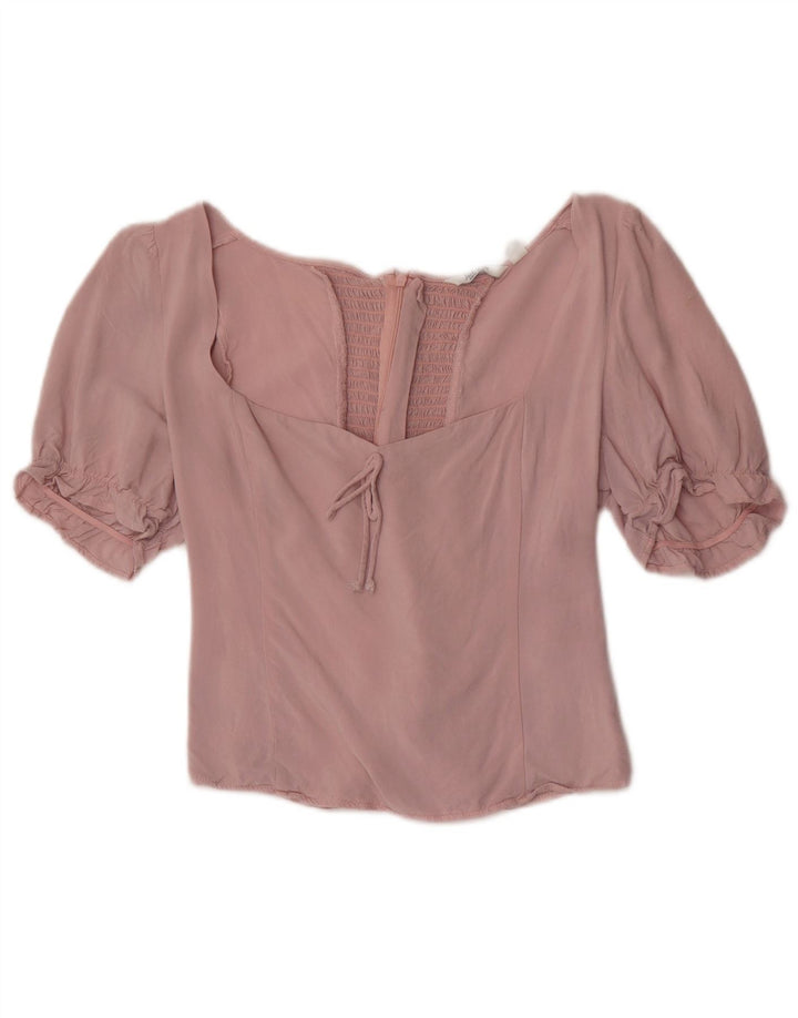 Camicetta corta da donna Jack Wills Top UK 12 Viscosa rosa medio