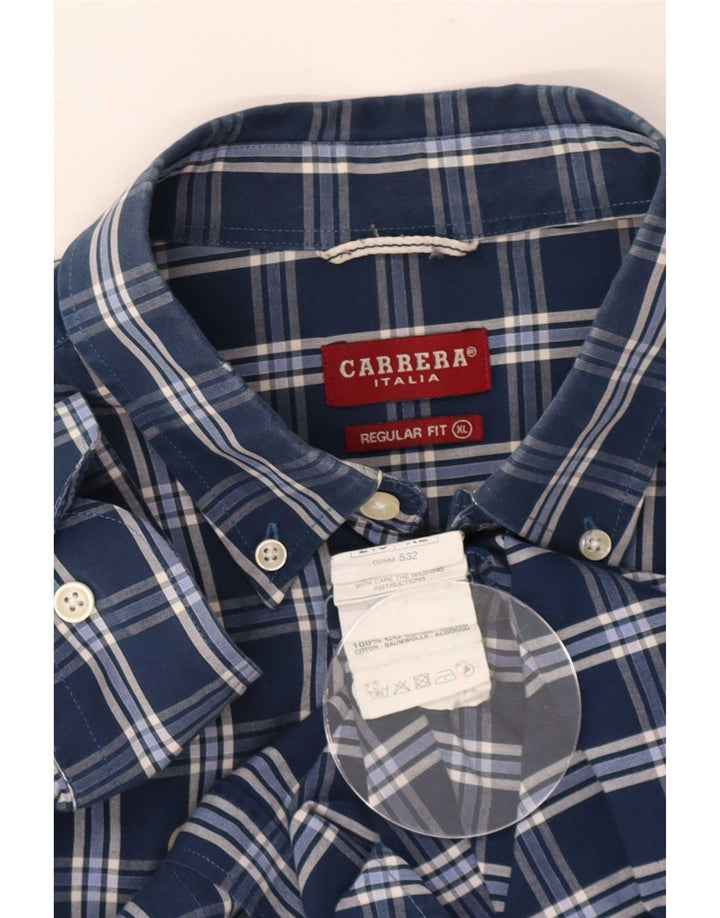 Camicia Carrera da uomo vestibilità regolare XL in cotone a quadri blu navy