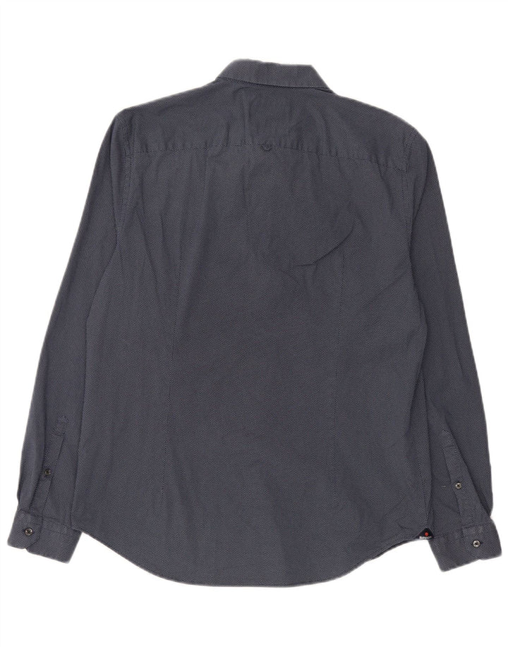 Camicia da uomo slim fit Superdry grande in cotone maculato blu navy