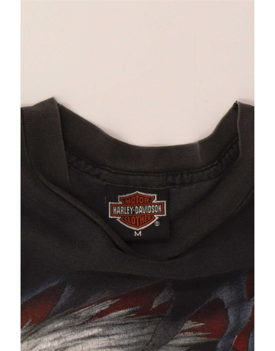 T-shirt grafica da uomo Harley Davidson 1990 Top in cotone grigio medio per motociclisti