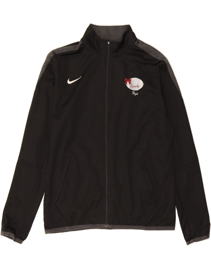NIKE Womens Graphic Tracksuit Top Jacket UK 18 XL Black Colourblock Vintage Nike and Second-Hand Nike from Messina Hembry 
