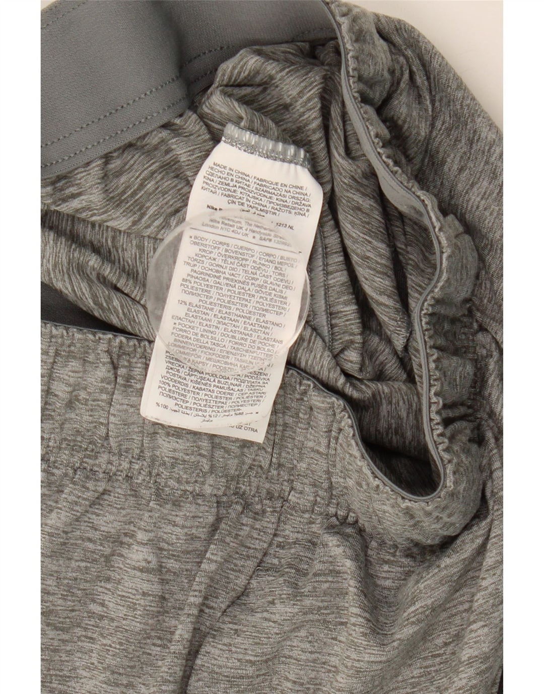Pantaloncini sportivi NIKE Dri Fit da donna UK 14 Large in poliestere chiazzato grigio
