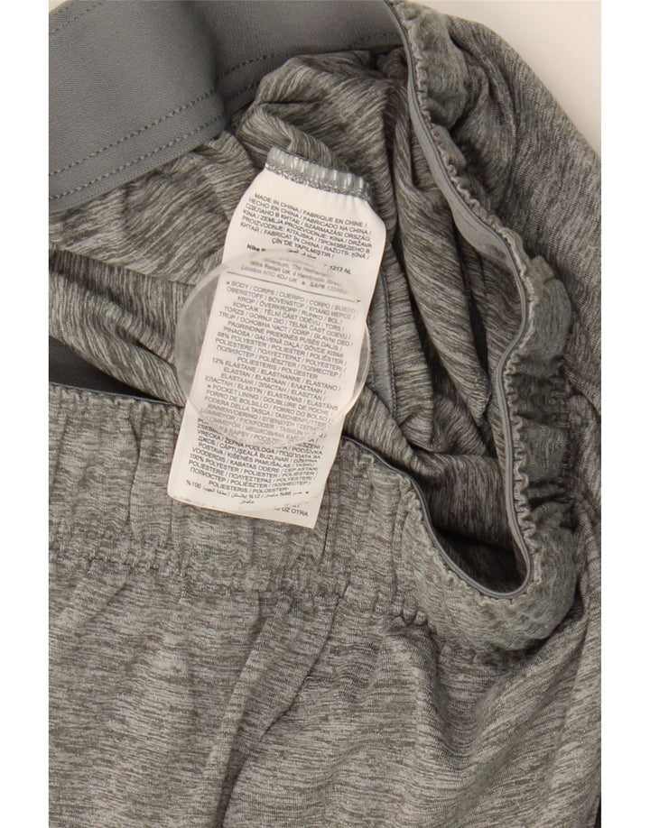 Pantaloncini sportivi NIKE Dri Fit da donna UK 14 Large in poliestere chiazzato grigio