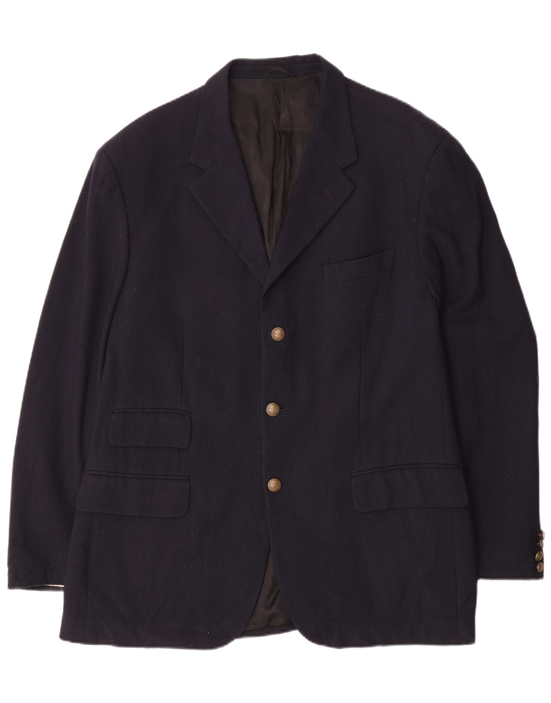 Giacca blazer a 3 bottoni da uomo Brooksfield UK 40 grande in lana blu navy