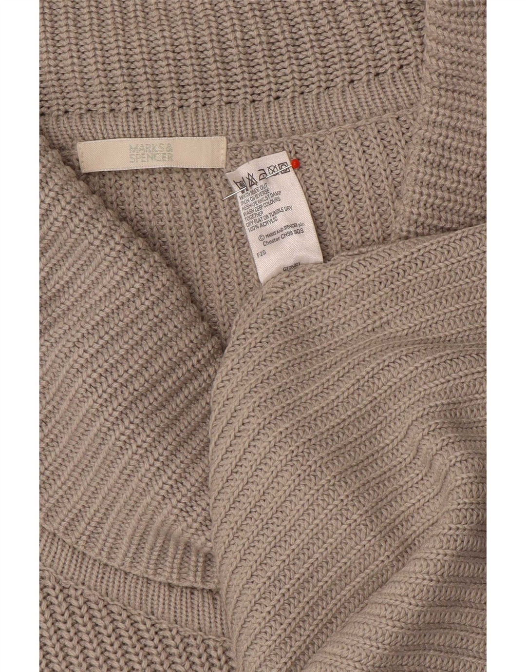 Abito maglione da donna Marks & Spencer a maniche lunghe con collo alto UK 12 Grigio medio