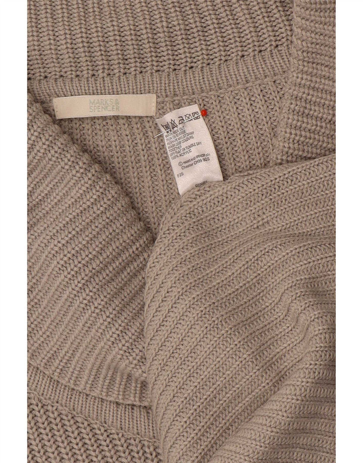 Abito maglione da donna Marks & Spencer a maniche lunghe con collo alto UK 12 Grigio medio
