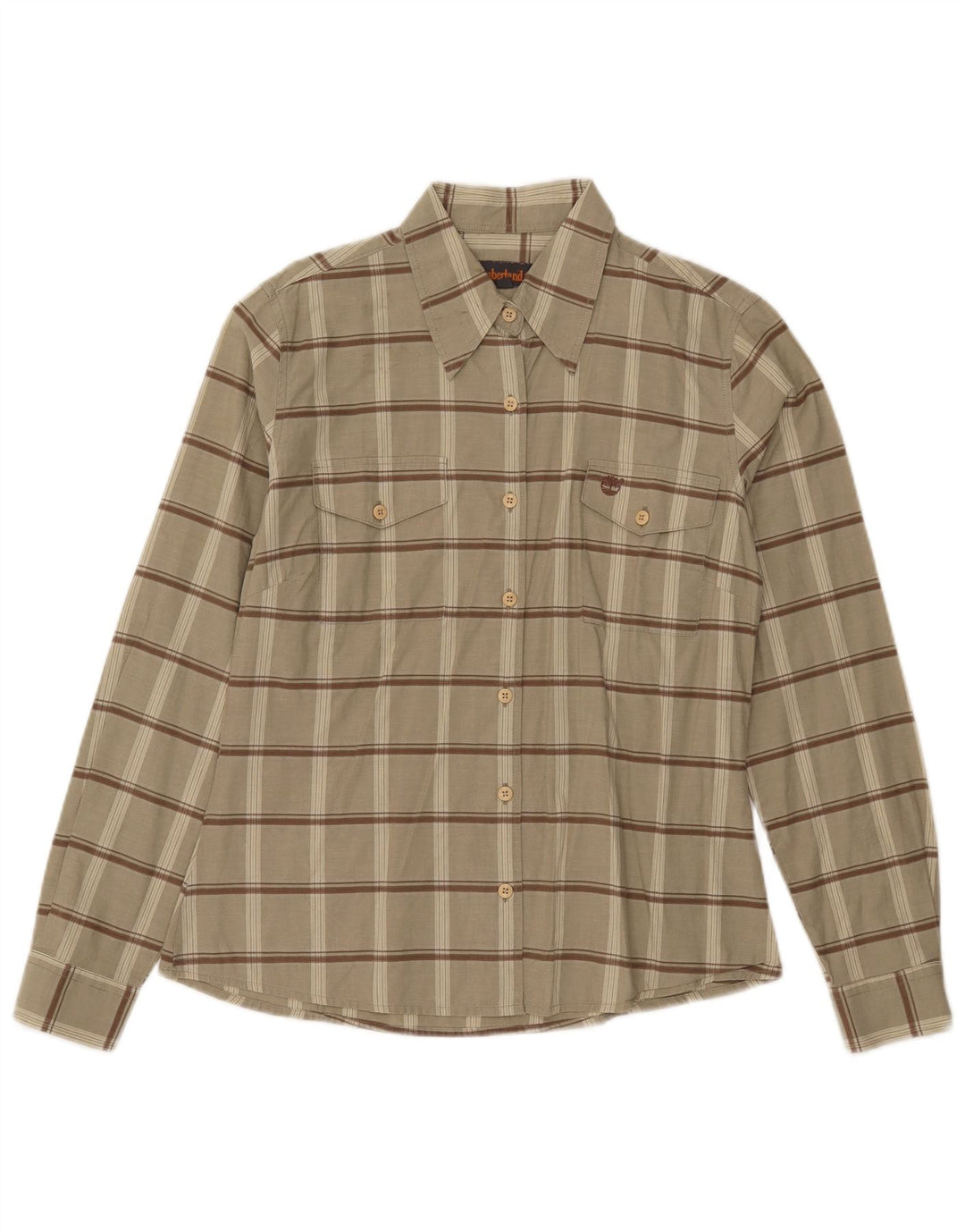 Camicia da donna Timberland UK 14 cotone a quadri kaki medio