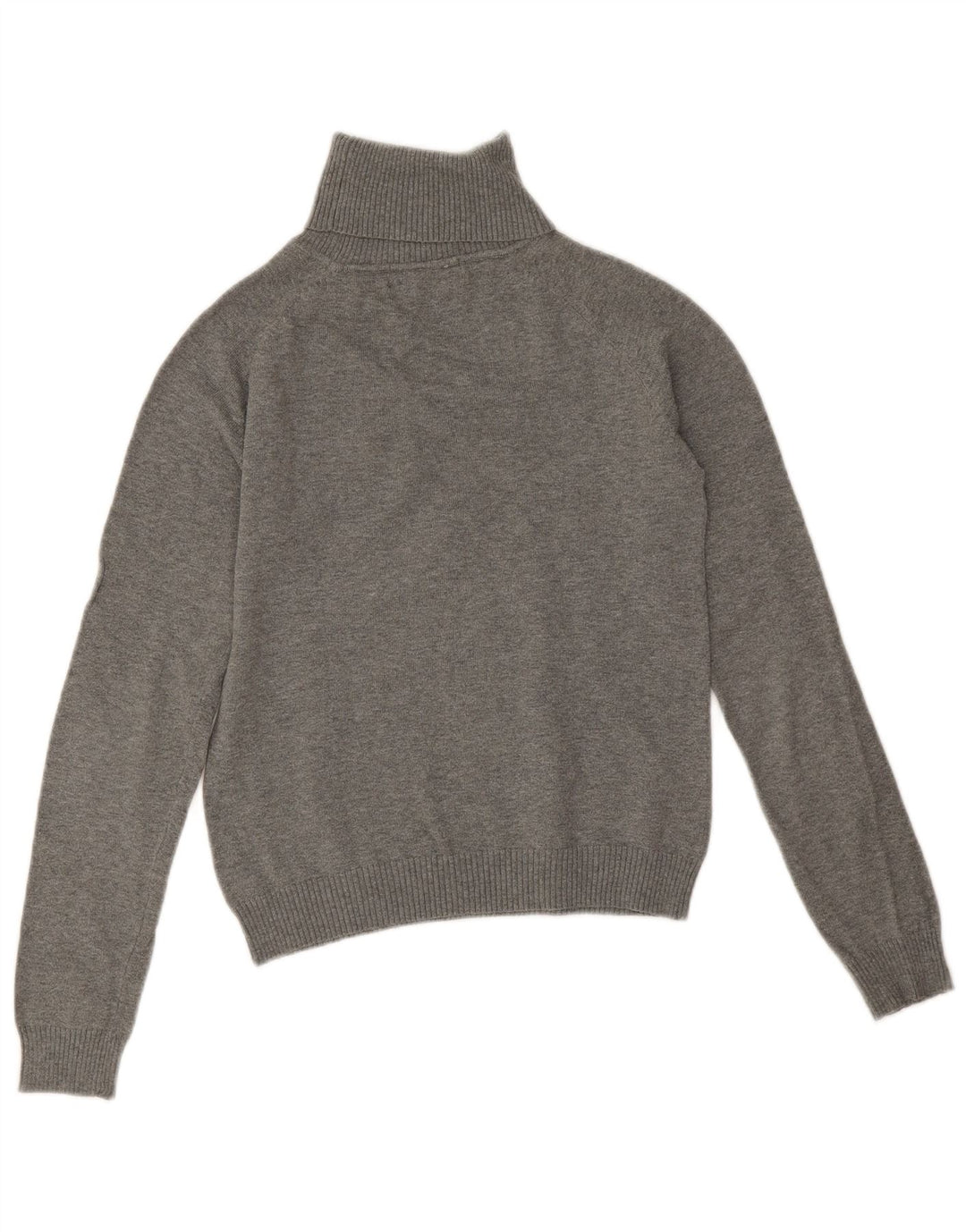 Maglione corto da donna Zara con collo alto, UK 12, cotone grigio medio