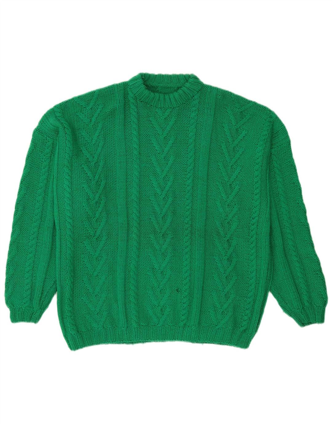 Maglione maglione girocollo da uomo vintage grande verde