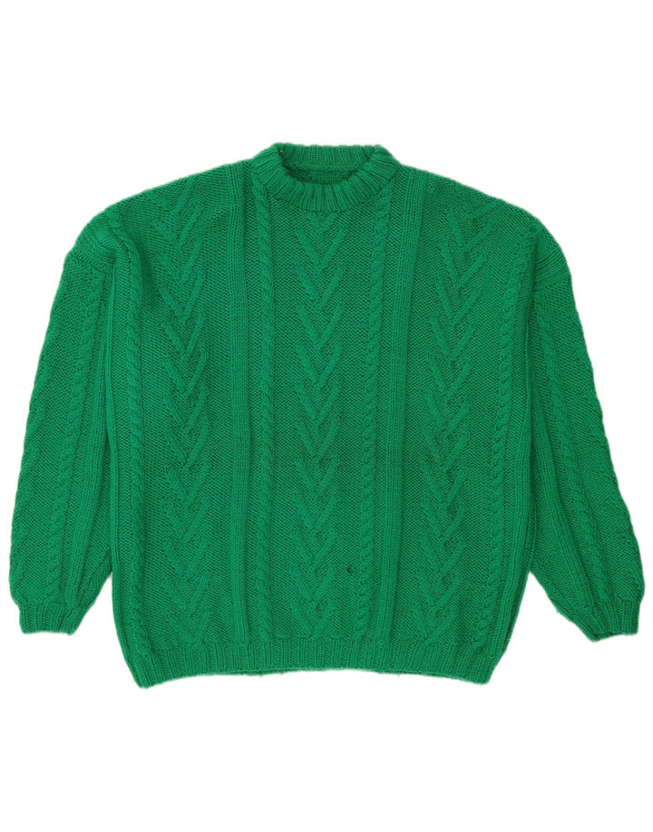 Maglione maglione girocollo da uomo vintage grande verde