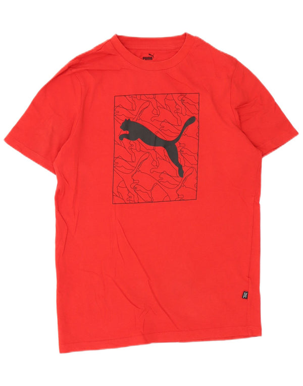 T-shirt grafica da uomo Puma Top Small in cotone rosso