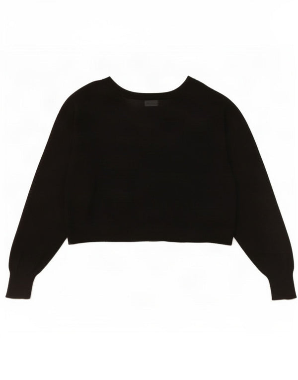 Maglione cardigan oversize corto da donna Zara UK 14 viscosa nera media