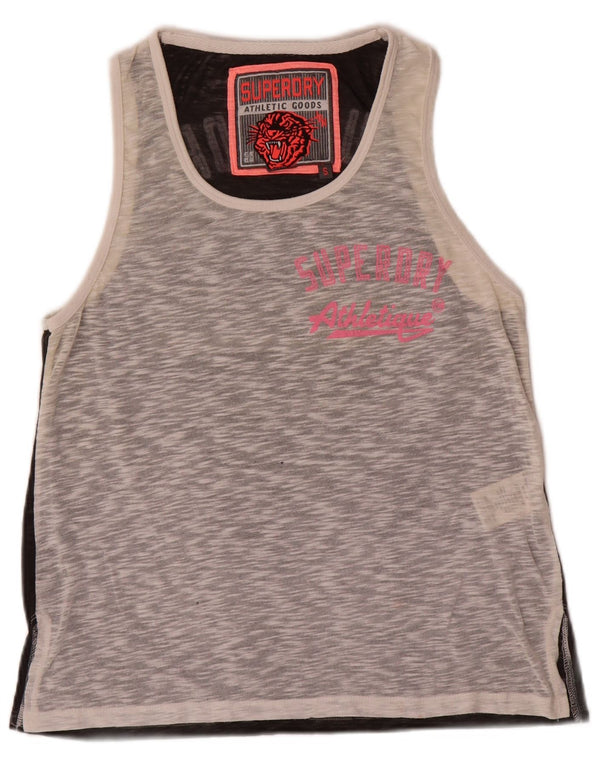 Canottiera grafica da donna Superdry UK 10 Small Poliestere color block grigio